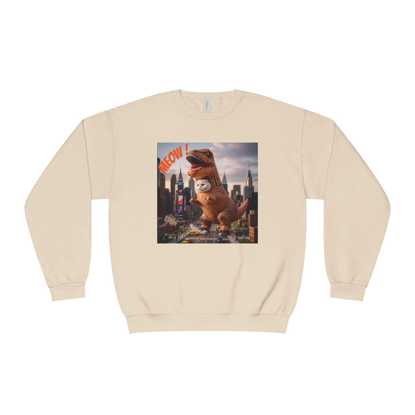 Tyrannosaurus Cat in city Unisex NuBlend Sweatshirt style 1