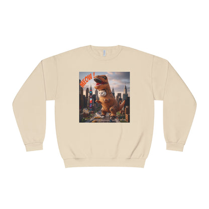Tyrannosaurus Cat in city Unisex NuBlend Sweatshirt style 1