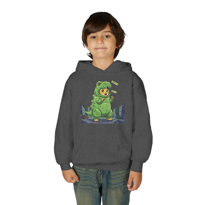 Cat cosplay Godzilla style 2 Unisex Kids Hoodie - Fun & Cozy Heavy Blend Sweatshirt with Cute Design
