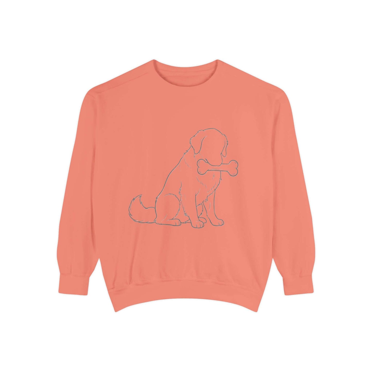 Sitting Dog Shadow Cozy Graphic Unisex Crewneck Sweatshirt style 1