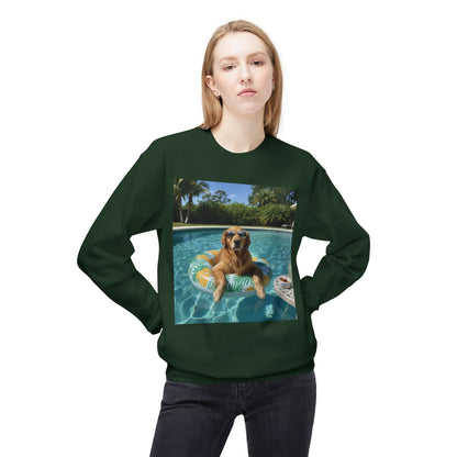 Swimming Pool Vibes Graphic Dog Unisex Crewneck Sweatshirt