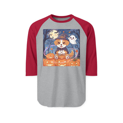 Halloween Cute Puppy Anime Unisex Raglan Shirt style 3