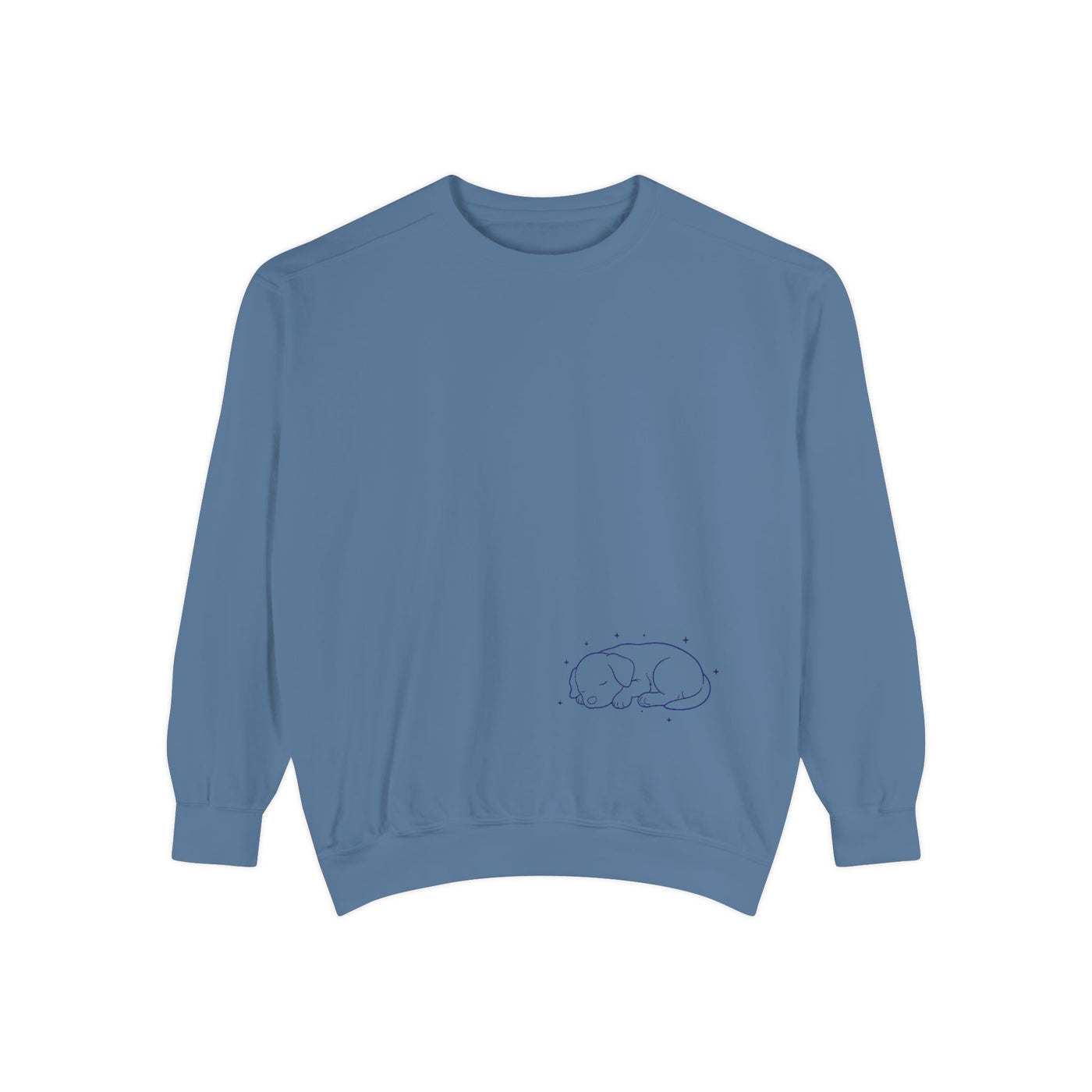 Sleeping dog (Blue) shadow Cozy Graphic Unisex Crewneck Sweatshirt