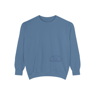 Sleeping dog (Blue) shadow Cozy Graphic Unisex Crewneck Sweatshirt