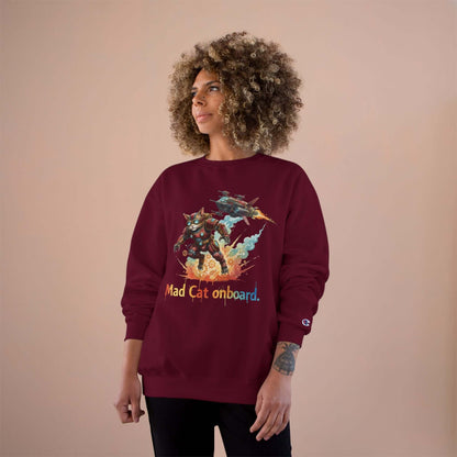 Mad Cat Onboard Graphic Champion Crewneck Sweatshirt style 2