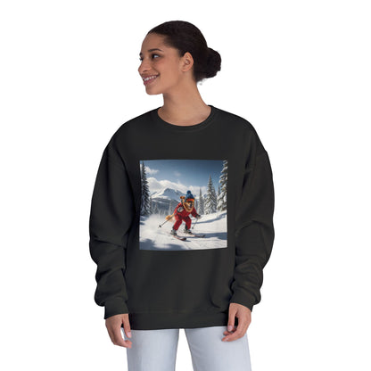 Skiing Dog Graphic Unisex NuBlend Crewneck Sweatshirt