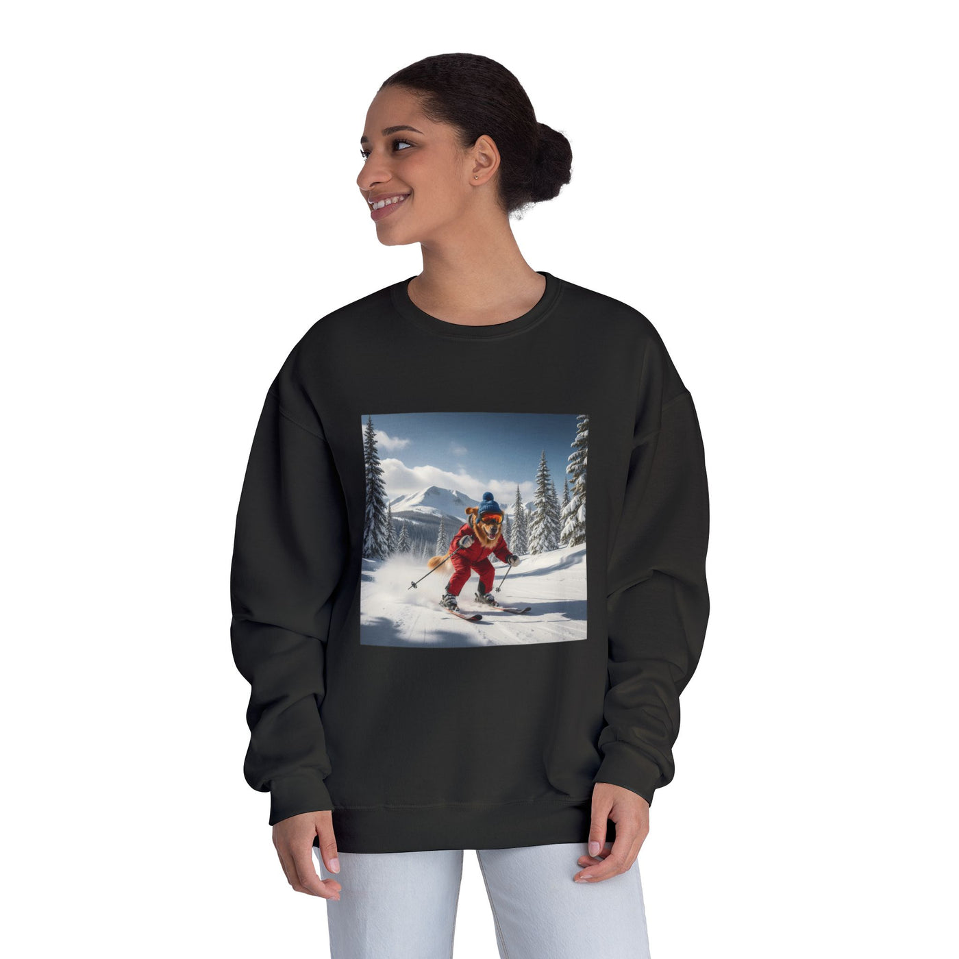 Skiing Dog Unisex NuBlend® Crewneck Sweatshirt