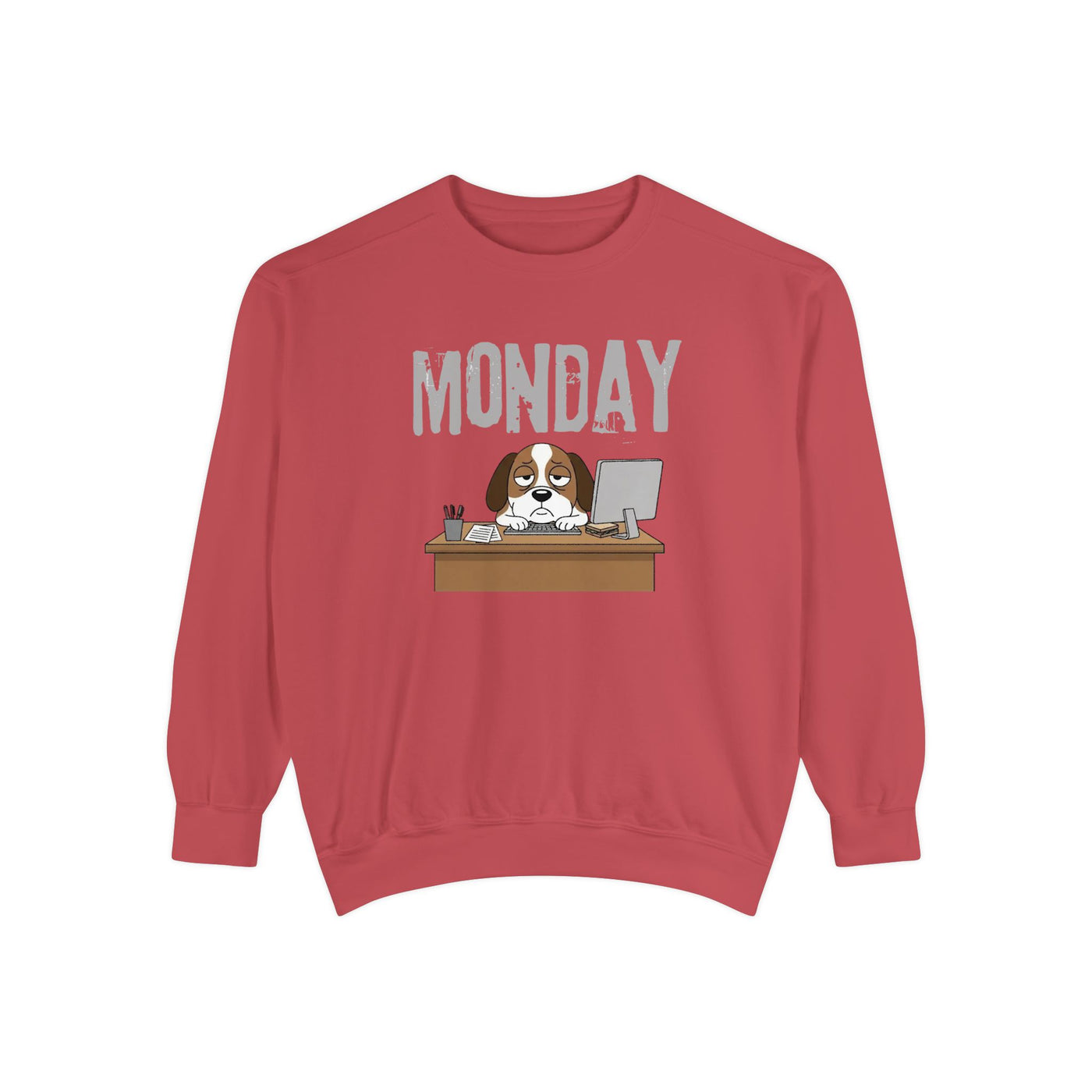 Monday Face Dog Stares Blankly Unisex Crewneck Sweatshirt style 6