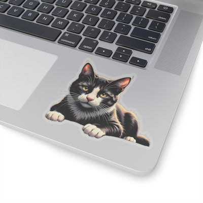 Cute Cat Kiss-Cut Stickers, Black Cat Vinyl Decals for Pet Lovers, Laptop Stickers, Cat Lover Gifts, Custom Pet Stickers
