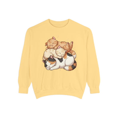 3 Cute Sleeping Cats style 1 Cozy Graphic Unisex Crewneck Sweatshirt