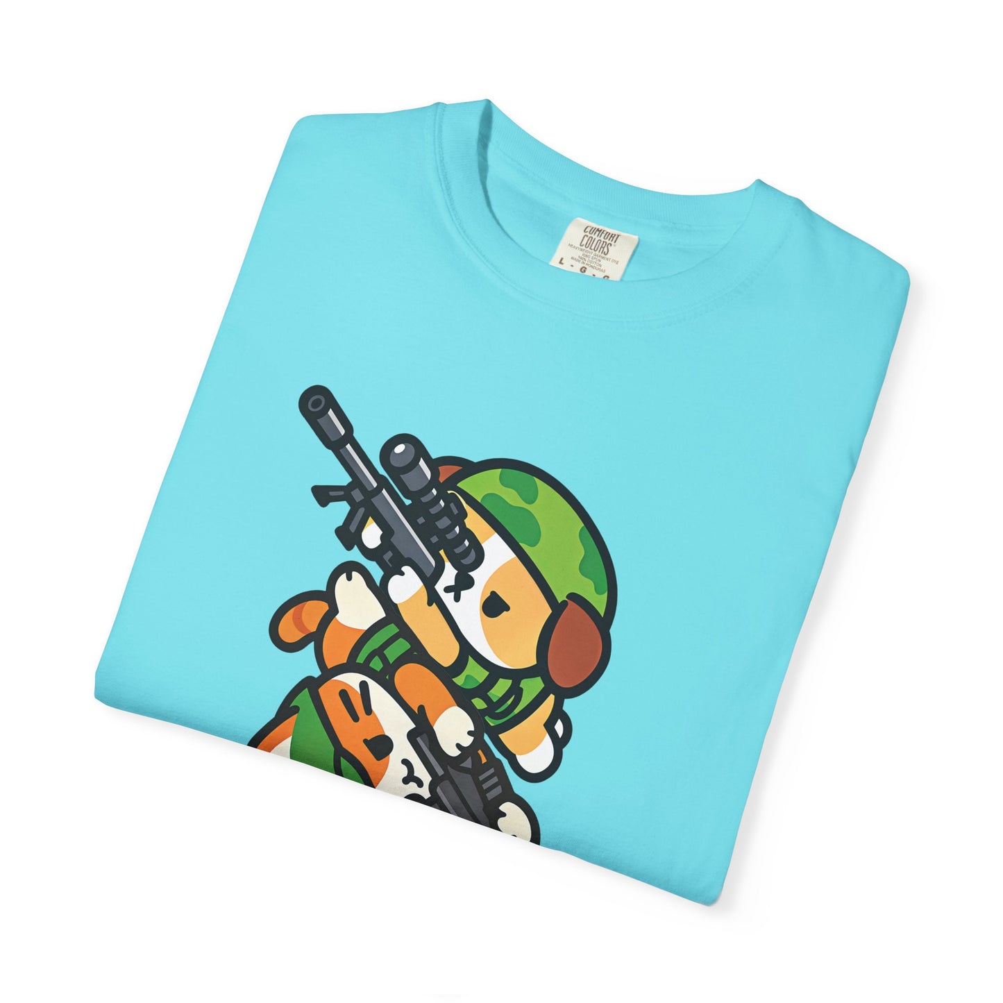 Cute Soldier Sniper Dog & Cat Unisex Graphic T-Shirt