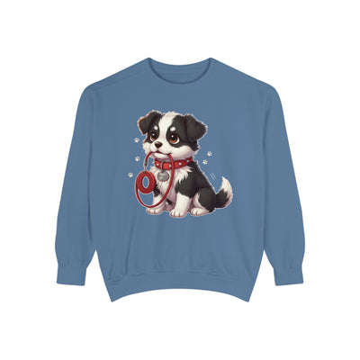 Cute Dog Walk Time style 1 Cozy Graphic Unisex Crewneck Sweatshirt
