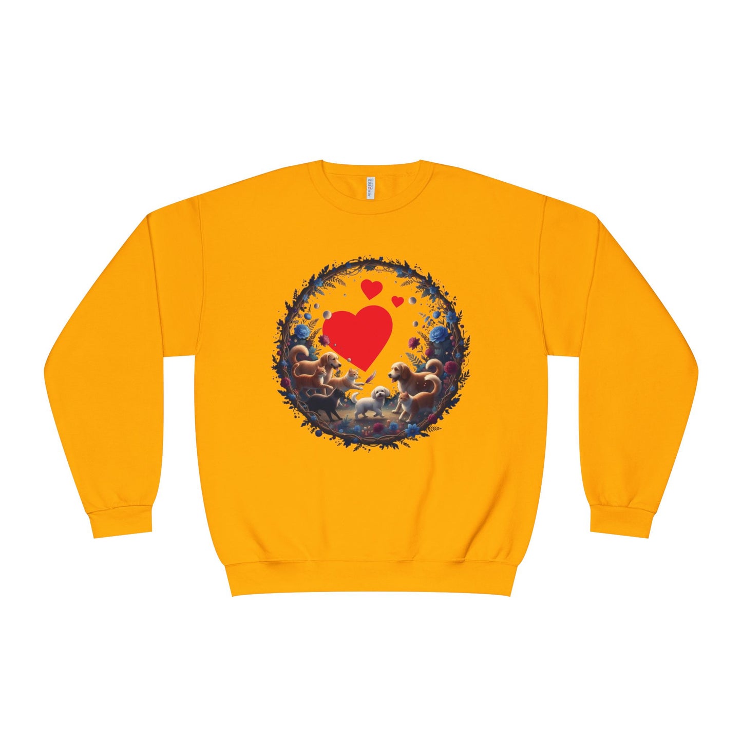 Cats & Dogs Full of Love Unisex NuBlend Crewneck Sweatshirt