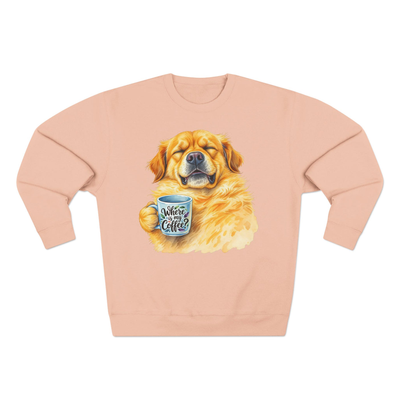 "Where is my coffee?" Dog Watercolor style 1 Unisex Crewneck Sweatshirt