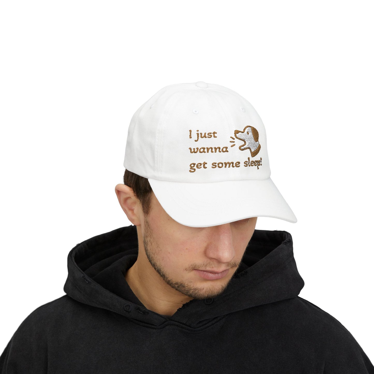 I Just Wanna Get Some Sleep Funny Dog Embroidered Dad Cap Hat