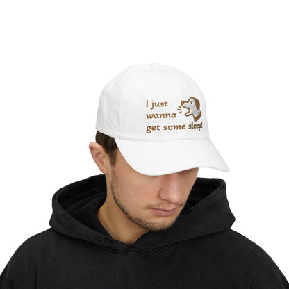 I Just Wanna Get Some Sleep Funny Dog Embroidered Dad Cap Hat