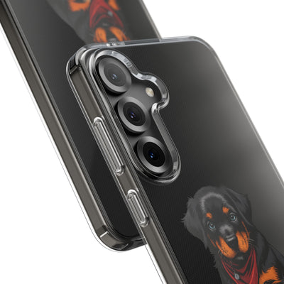 Rottweiler Dog Clear Phone Case, Impact-Resistant Phone Case, Dog Lover Gift, Pet Artwork, Cute Dog Accessory