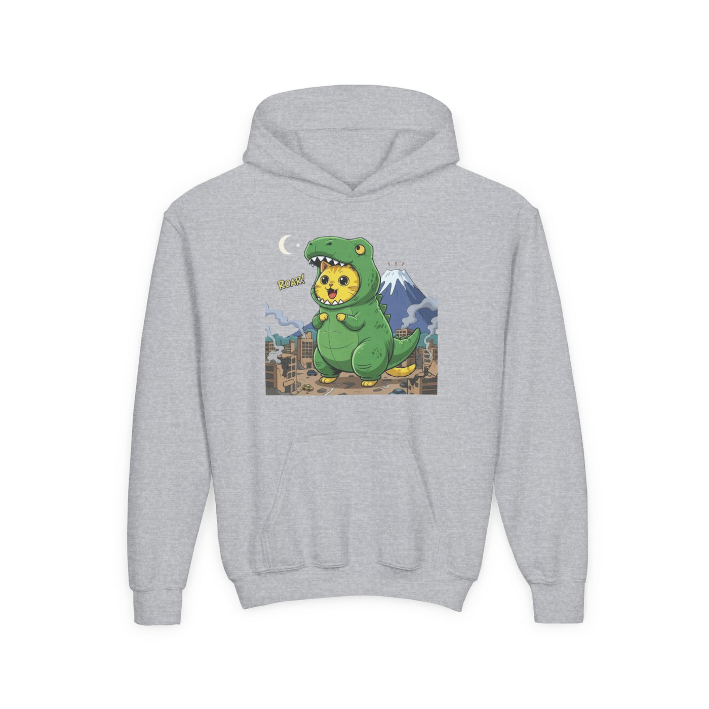 Cat cosplay Godzilla style 1 Unisex Kids Hoodie - Fun & Cozy Heavy Blend Sweatshirt with Cute Design