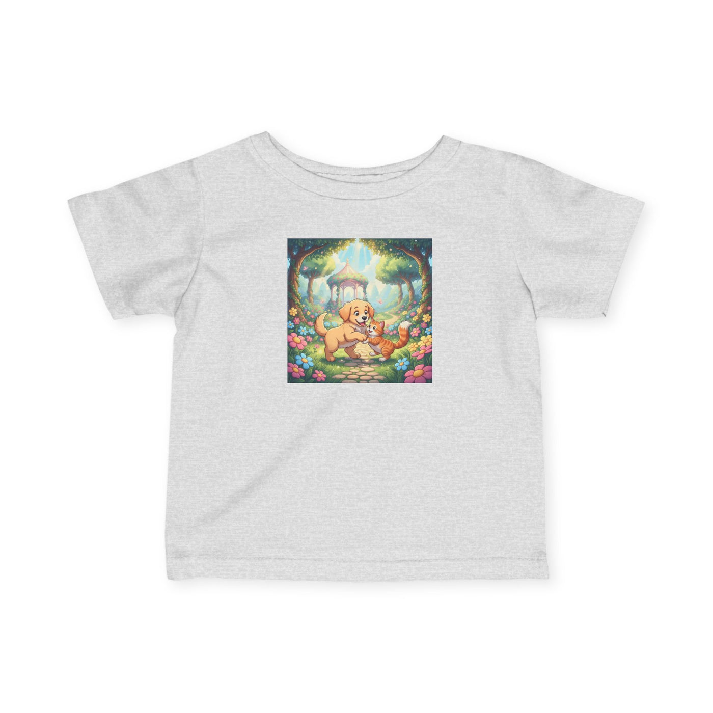 Puppy & Cat Best Friends style 2 Infant Tee, Baby T-Shirt, Toddler Gift, Baby Shower Present, Children's Casual Wear, Summer Tee