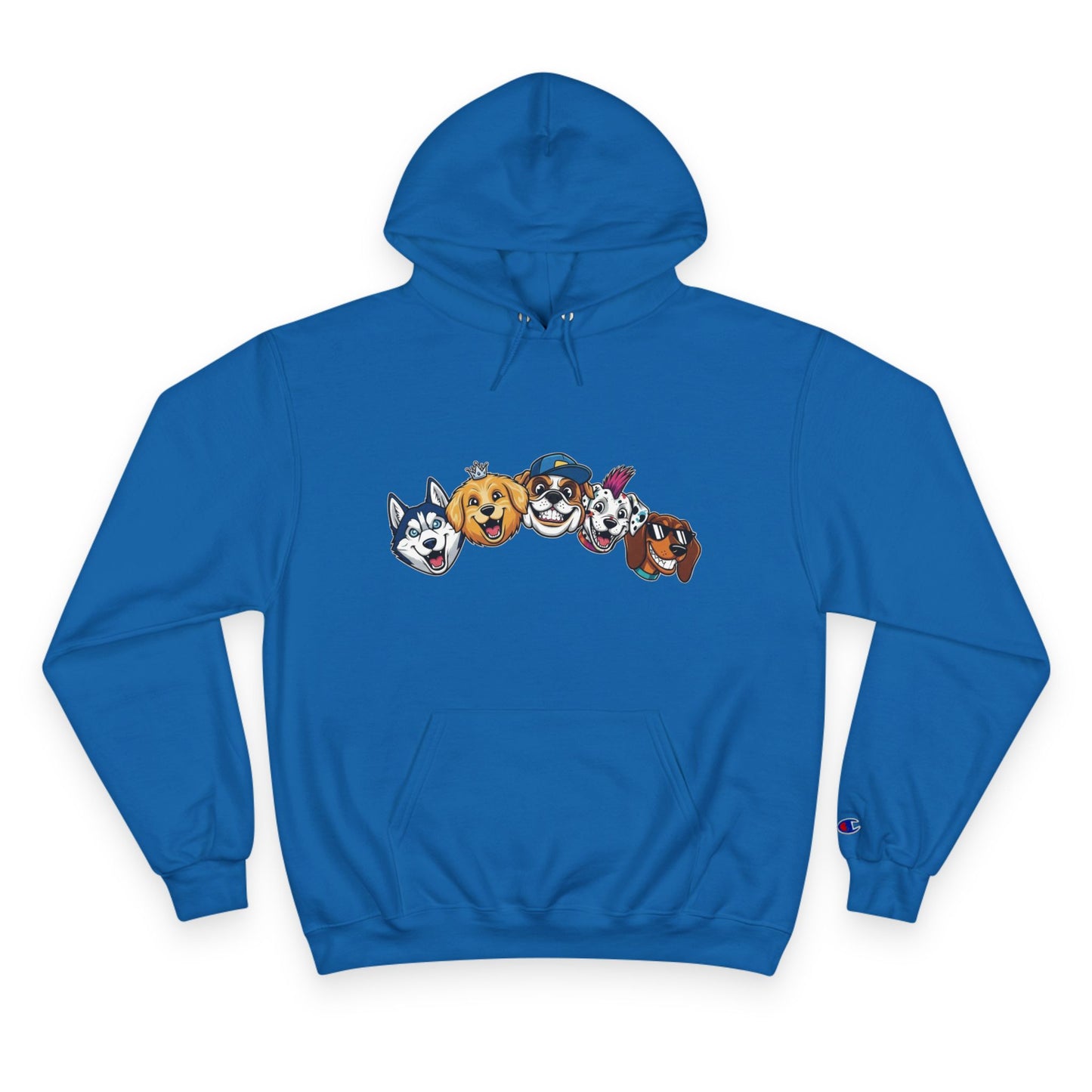 Playful Dog Faces Cozy Unisex Champion Pullover Hoodie