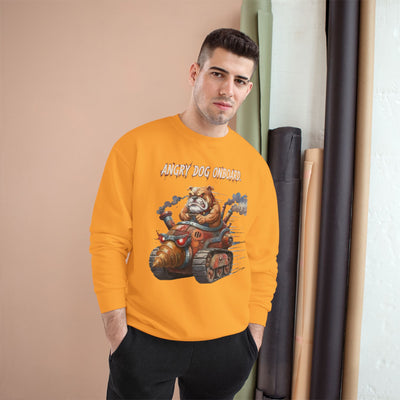 Angry Dog Onboard Graphic style 2 Champion Crewneck Sweatshirt for Gamers & Sci‑Fi Fans