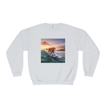 Surfing Dog Graphic Unisex NuBlend Crewneck Sweatshirt style 1
