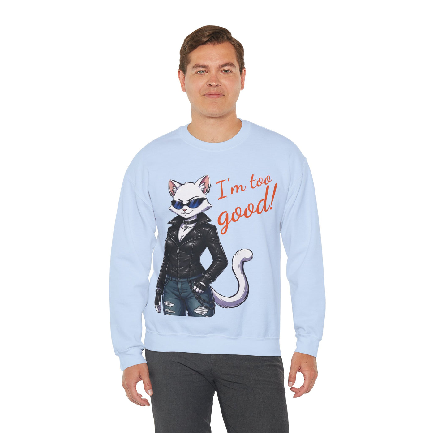 Cool Cat style 3 Unisex Crewneck Sweatshirt | Cozy Gift for Cat Lovers, Casual Wear, Unique Graphic Sweatshirt, Birthday Gift, Everyday Style