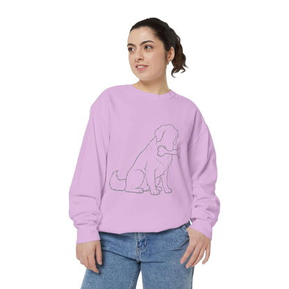 Sitting Dog Shadow Cozy Graphic Unisex Crewneck Sweatshirt style 1