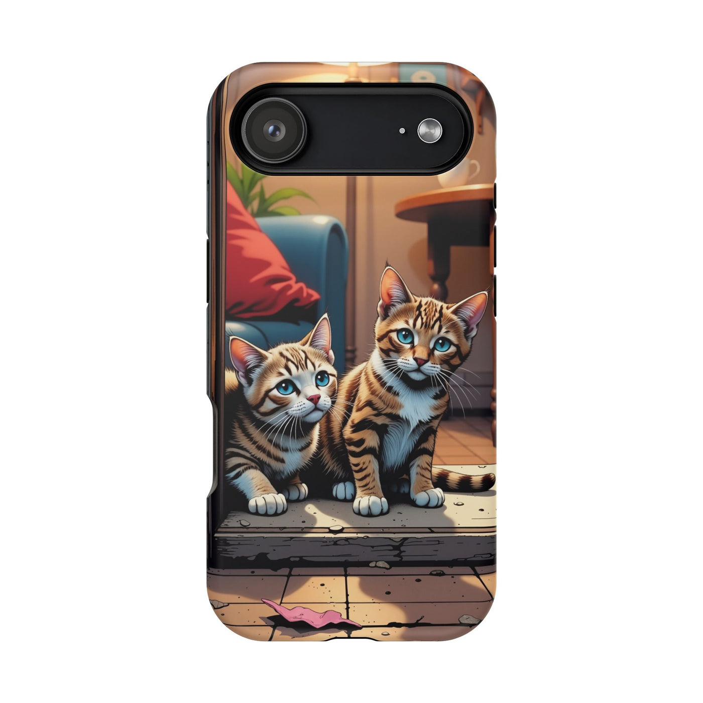 Cute Cats Magnetic Phone Case comic style 1, Cat Lover Gift, Impact-Resistant iPhone Case, Funny Pet Accessory, Unique Animal Design