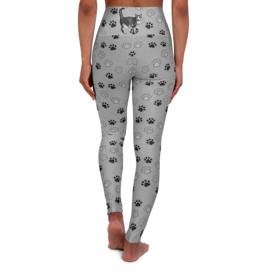 Cat Paw Print High Waisted Women Yoga Leggings style 1