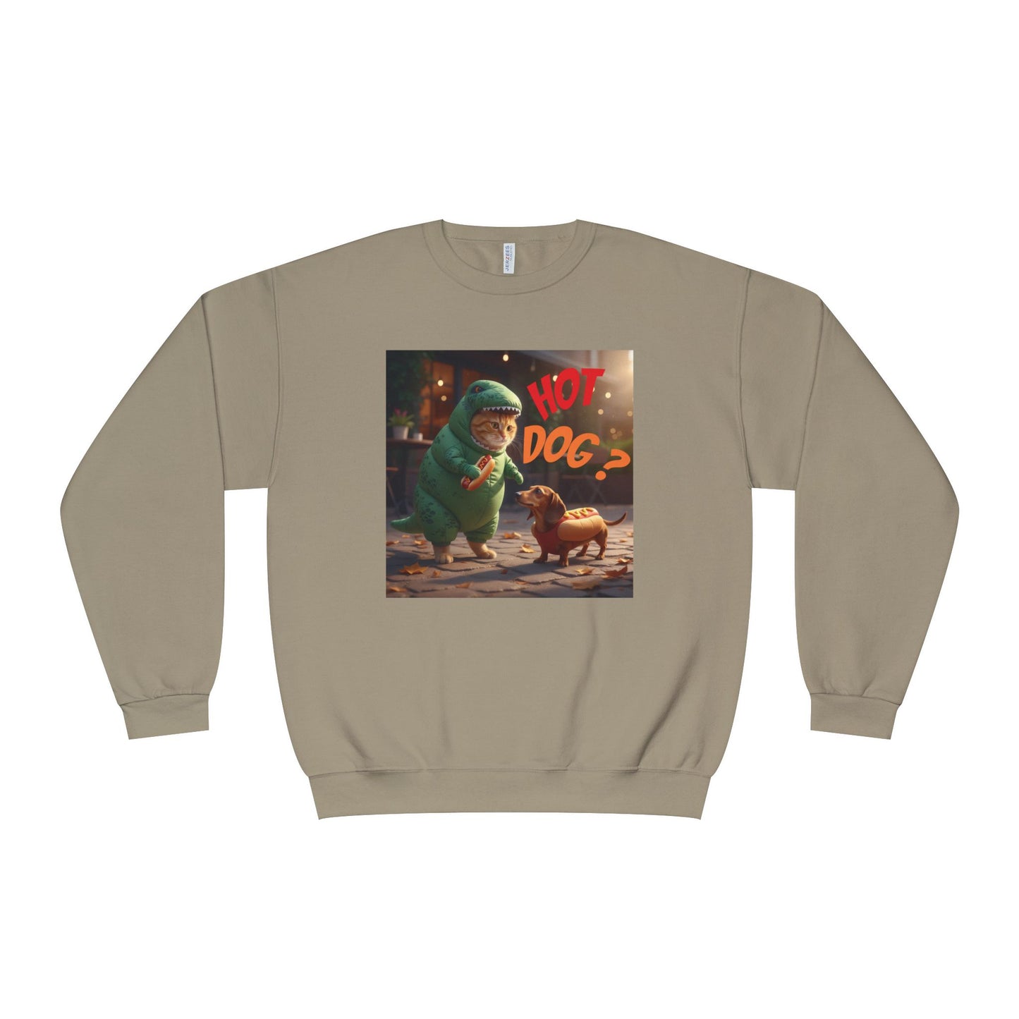 Tyrannosaurus Cat & Hot Dog Unisex NuBlend Sweatshirt