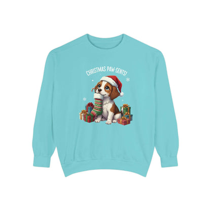Puppy wait for Christmas presents Unisex Crewneck Sweatshirt style 3