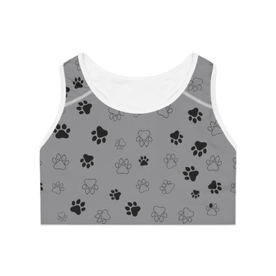 Dog Paw Print style 1 Sports Bra, Activewear for Dog Lovers, Workout Top, Fitness Apparel, Pet Lover Gift