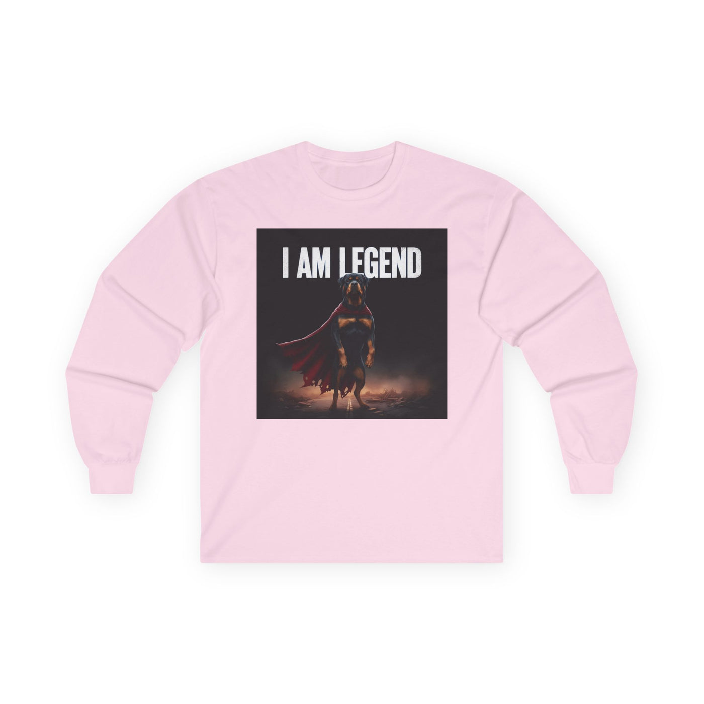 I Am Legend Dog Unisex Long Sleeve Tee - Stylish Graphic Shirt for Superhero Fans