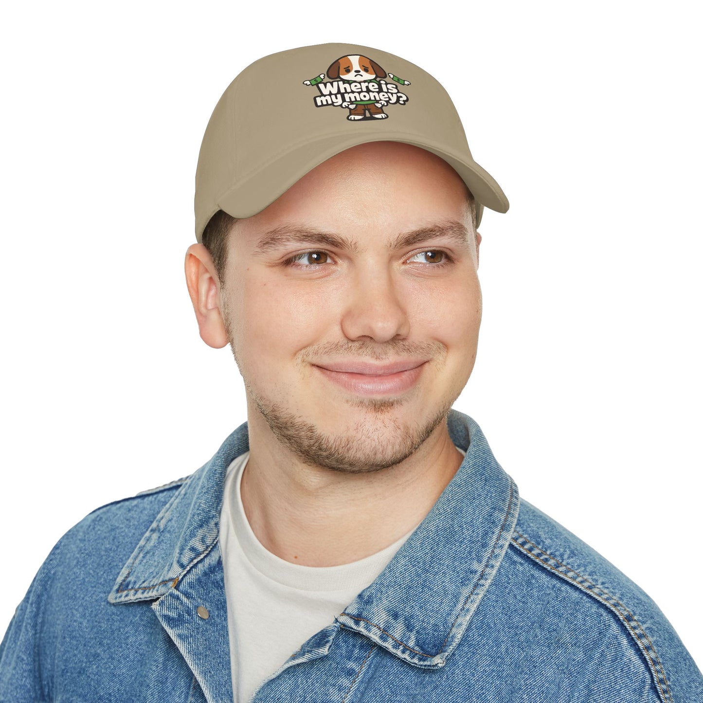 Where is my money Cute Dog Low Profile Cap Hat