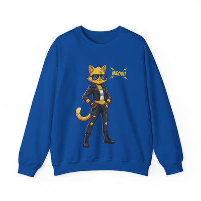 Cool Cat style 4 Unisex Crewneck Sweatshirt | Cozy Gift for Cat Lovers, Casual Wear, Unique Graphic Sweatshirt, Birthday Gift, Everyday Style