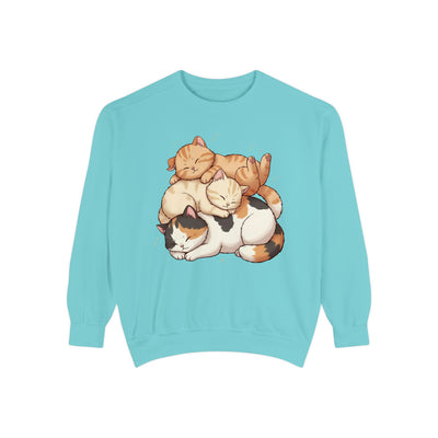 3 Cute Sleeping Cats style 1 Cozy Graphic Unisex Crewneck Sweatshirt