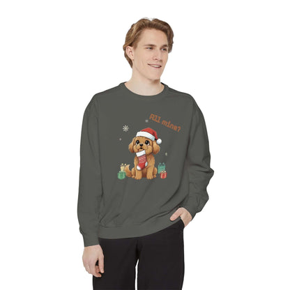 Puppy wait for Christmas presents Unisex Crewneck Sweatshirt style 8