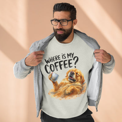 "Where is my coffee?" Dog Watercolor style 2 Unisex Crewneck Sweatshirt