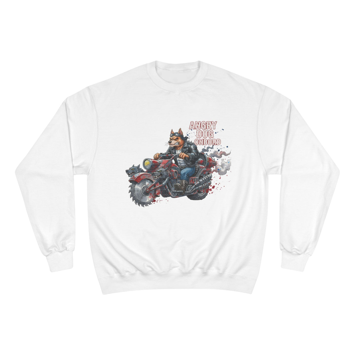 Angry Dog Onboard Graphic style 3 Champion Crewneck Sweatshirt for Gamers & Sci‑Fi Fans