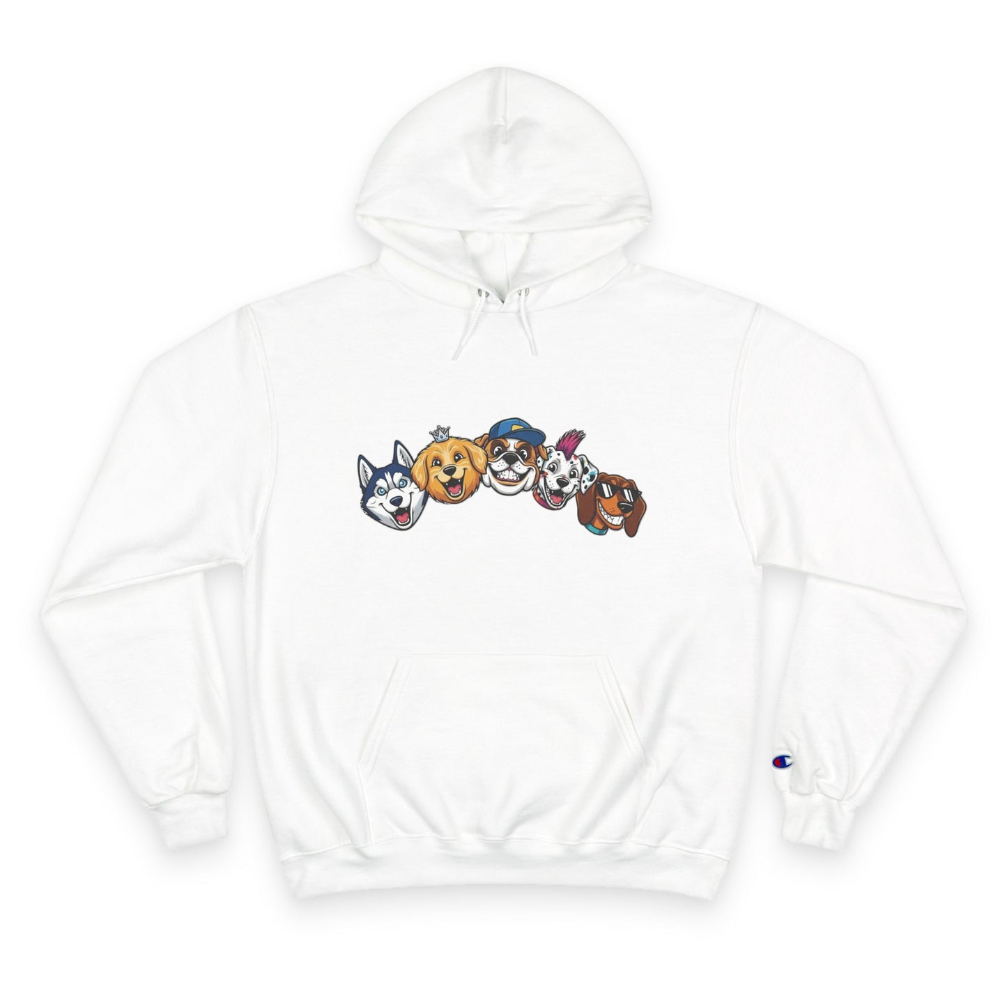 Playful Dog Faces Cozy Unisex Champion Pullover Hoodie