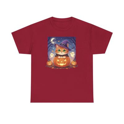 Halloween cute kitten anime style 2 Unisex Tee - Cute Cat T-Shirt for Pet Lovers, Cat Owners, Sports Enthusiasts, Gifts for Animal Lovers, Casual Everyday Wear