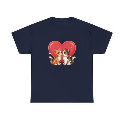 Cats in Love Unisex Tee - Cute Cat T-Shirt for Pet Lovers, Cat Owners, Sports Enthusiasts, Gifts for Animal Lovers, Casual Everyday Wear