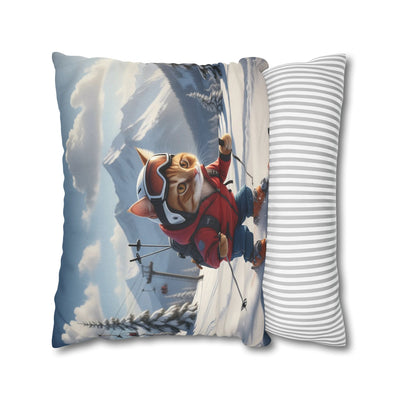 Skiing Cat Pillowcase - Fun & Cozy Decorative Pillowcase