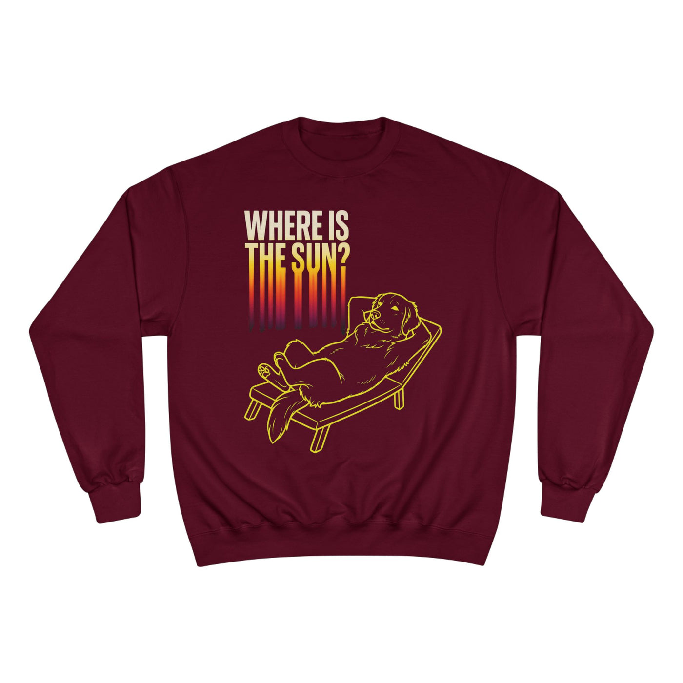 Where is the Sun? Dog Graphic Champion Unisex Crewneck Sweatshirt