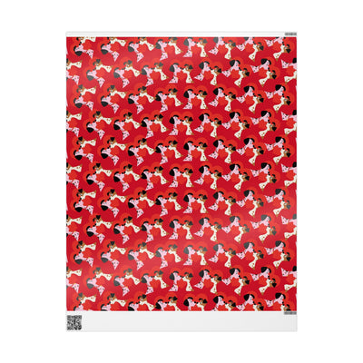 Dogs in Love Red Themed Wrapping Paper | Gift Wrap for Dog Lovers, Birthday, Holidays, Parties, Special Occasions, Pet Themed Gifts