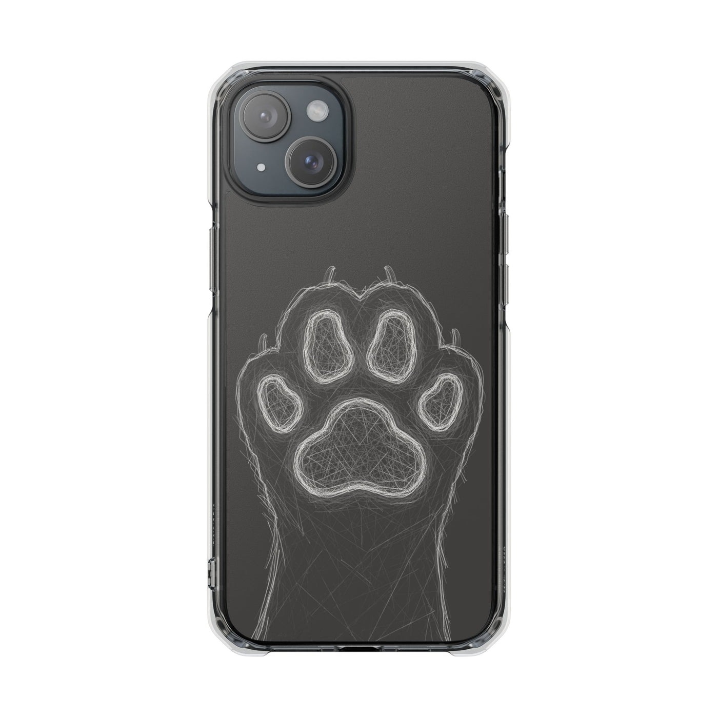 Grey Cat Paw Print Magnetic Case for Pet Lovers