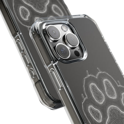 Grey Cat Paw Print Magnetic iPhone Case