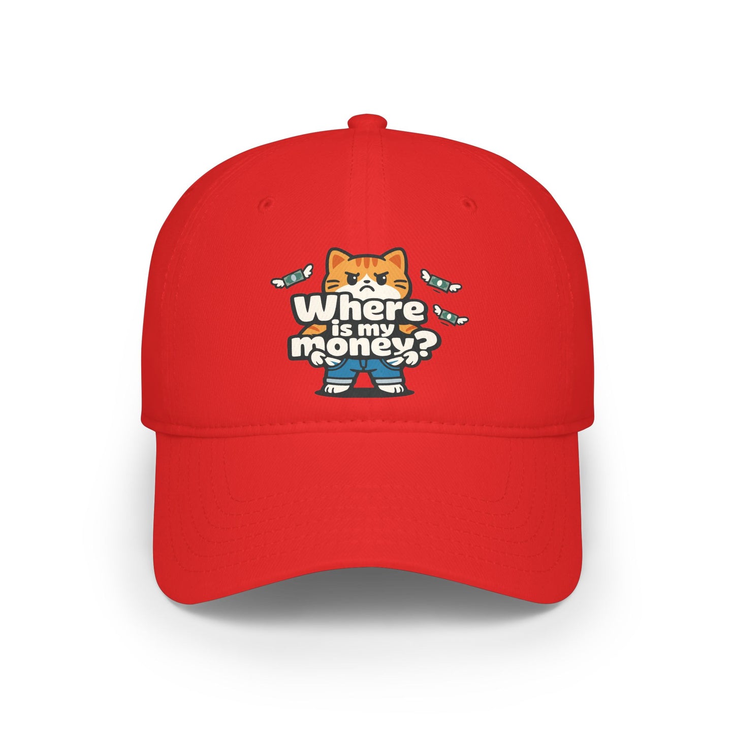 Where is my money Cute Cat Low Profile Cap Hat
