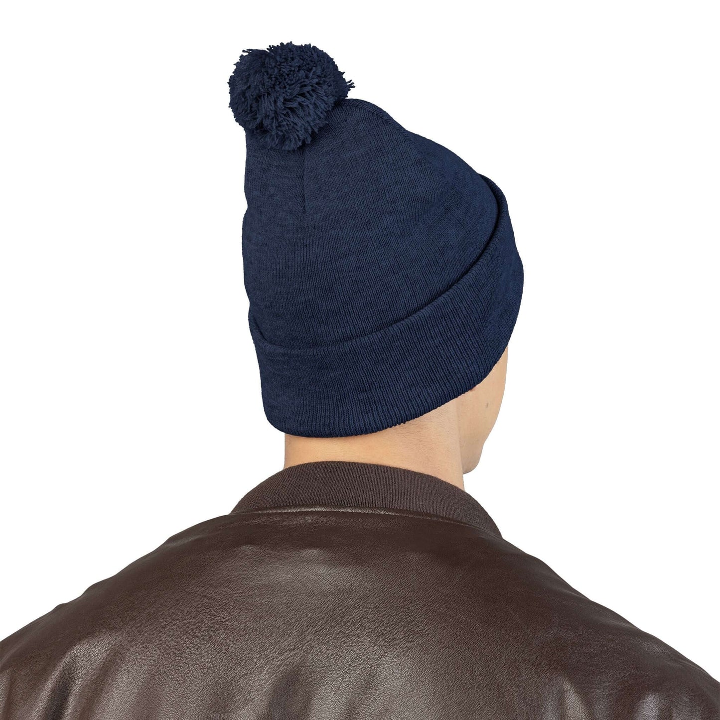 Embroidered Dog Mom Pom-Pom Knit Cap